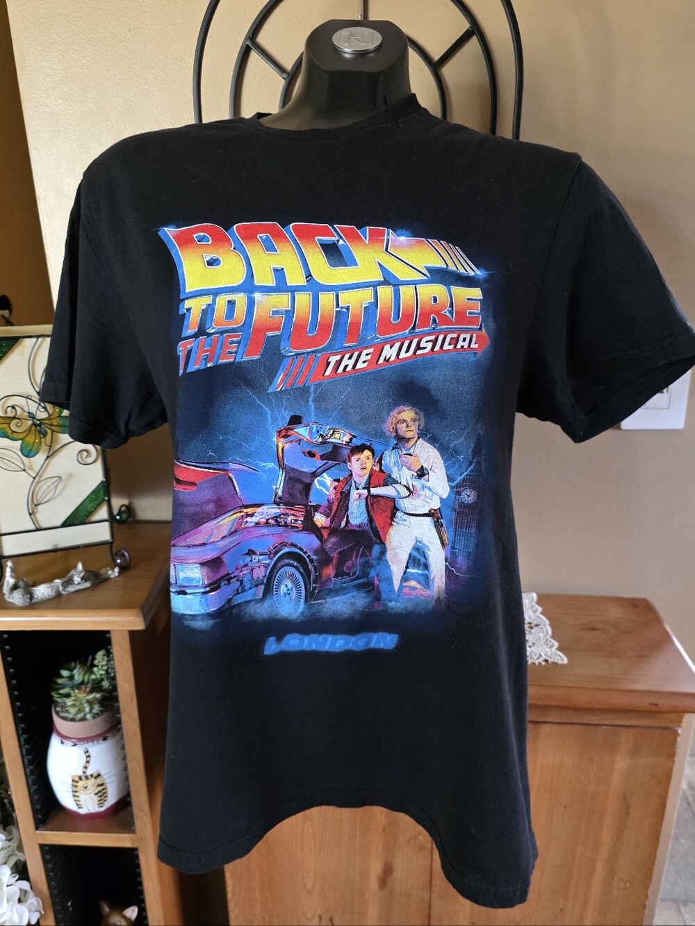 Back to the Future The Musical London Black Graphic Tee Size M